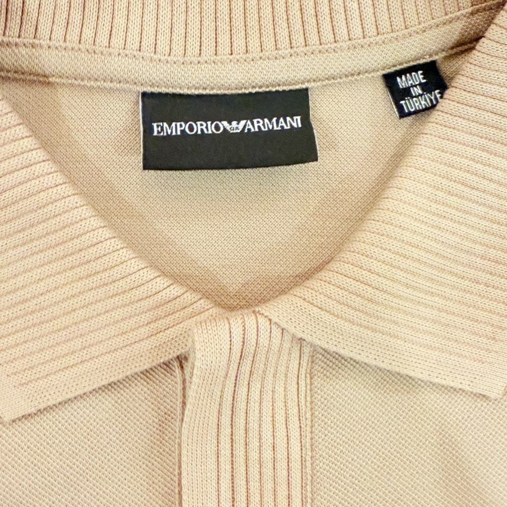 Emporio Armani Taupe Polo T-Shirt Shirt Sleeve NEW - Picture 10 of 12